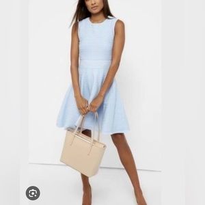 Ted Baker London Nadyne Ottoman Ribbed Fit & Flare Dress in white size 0